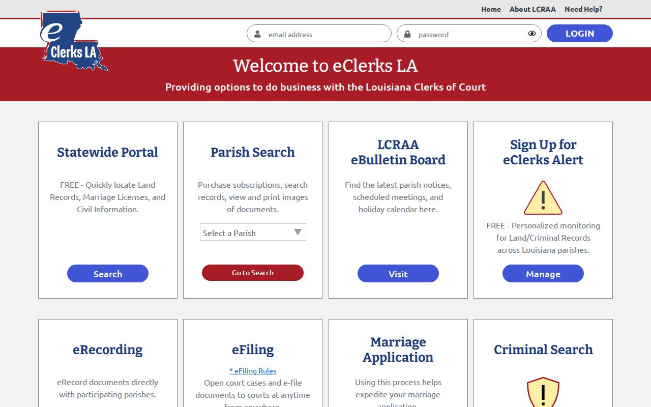 Louisiana criminal court cases eClerks LA search