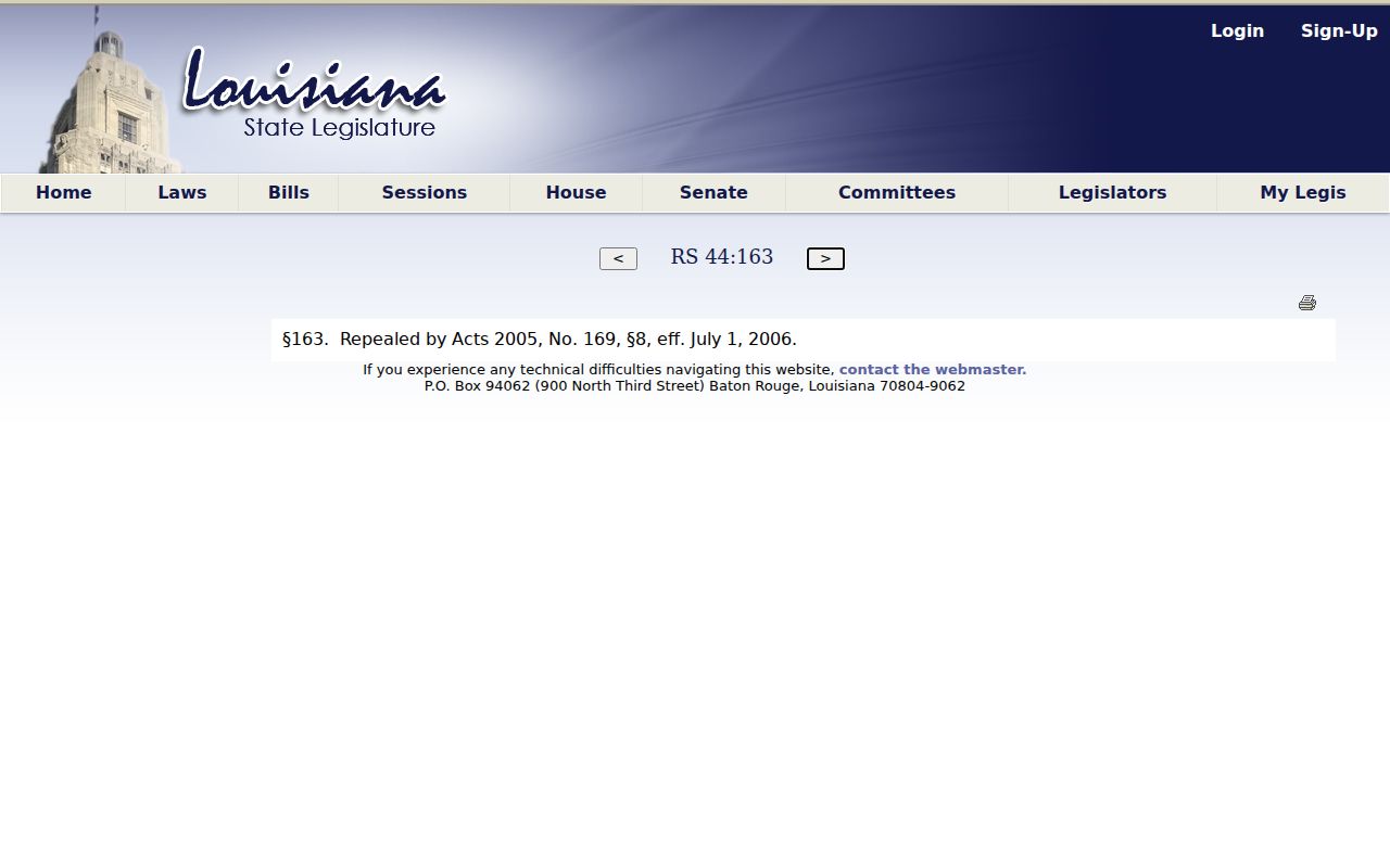 Louisiana criminal history Public Records Law access provision