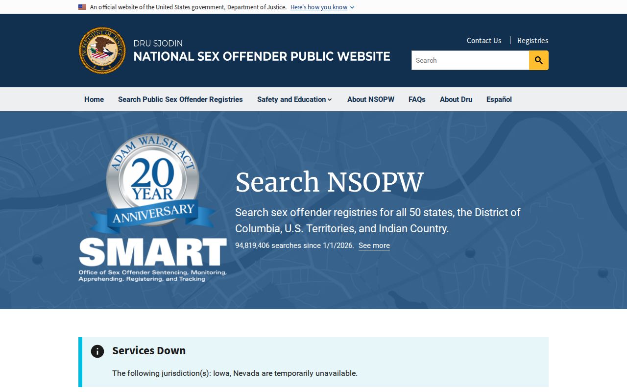 Louisiana sex offender check national search option